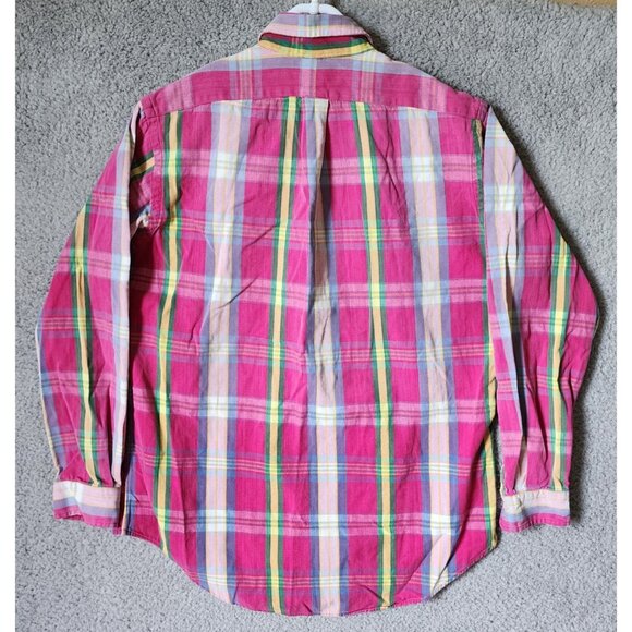 Ralph Lauren Pink Plaid Long Sleeve Button Down Shirt Size Medium 100% Cotton - Picture 13 of 15
